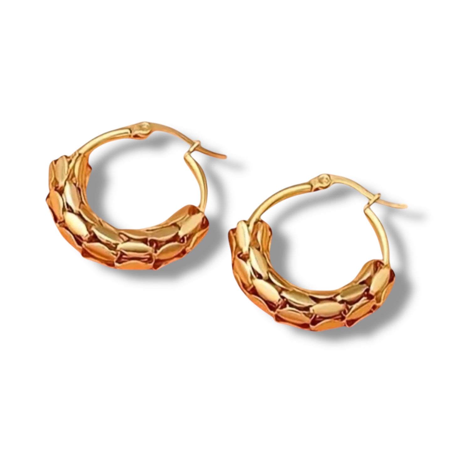 Pantallas argollas medianas Steel Gold Model 2