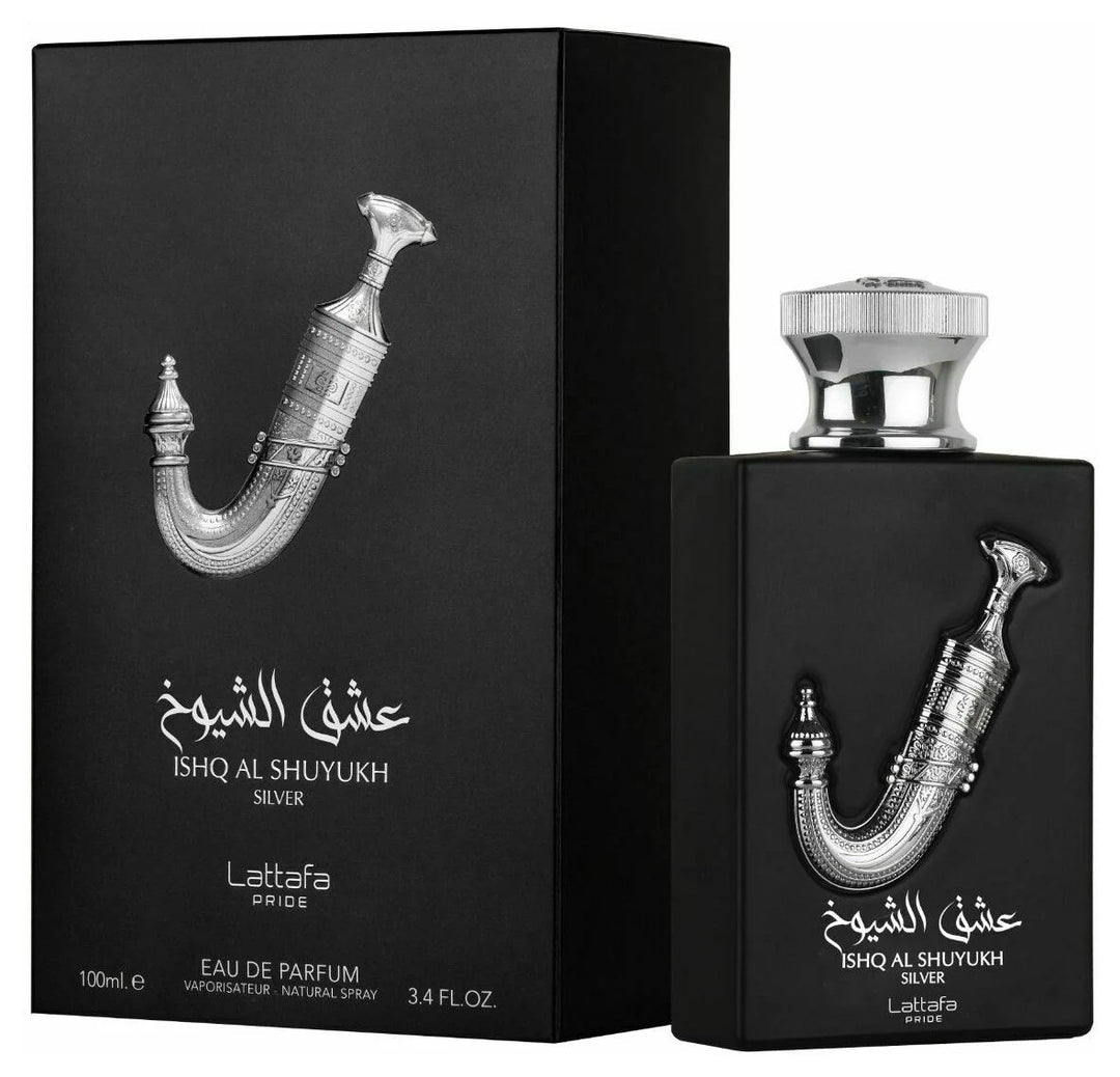 ISHQ AL SHUYUKH SILVER Lattafa 100ml EDP (Como one million lucky)