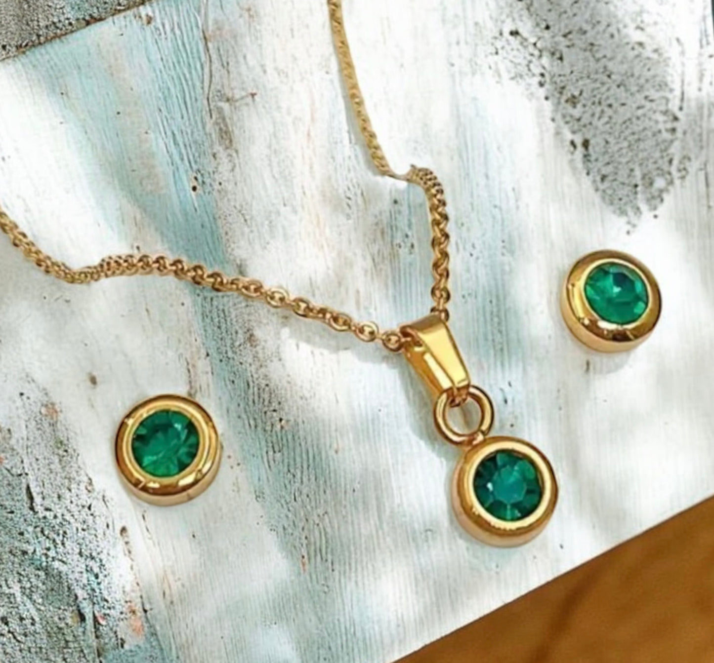 Stainless steel gold set Verde SS (MAS VENDIDO)