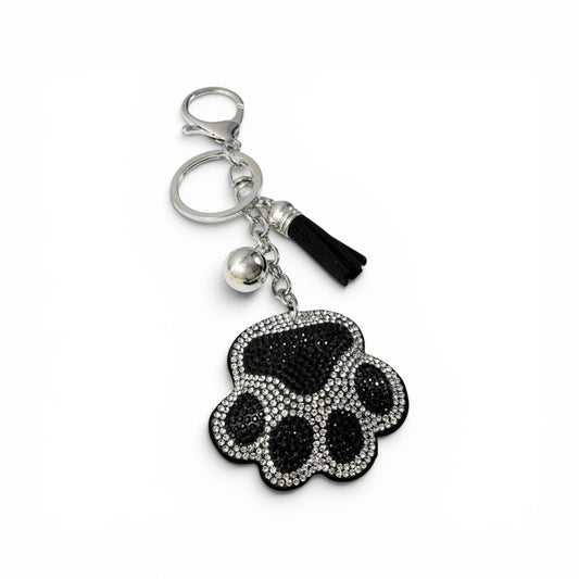 Llavero huella de mascota con zirconias