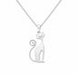 Cadena Stainless Steel con pendiente de gato color plata