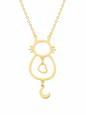 Cadena en acero inoxidable oro 316L con pendiente de gato