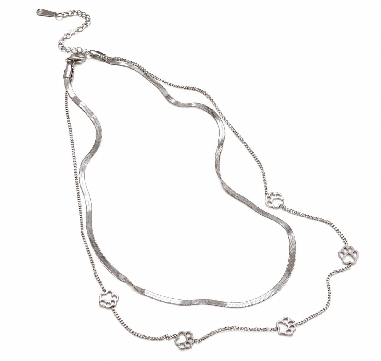 Cadena doble Steel de huellas para mujer