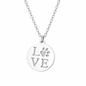 Cadena con pendiente Love en acero inoxidable 316L Plata