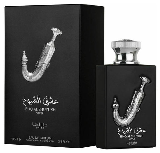 ISHQ AL SHUYUKH SILVER Lattafa 100ml EDP (Como one million lucky)