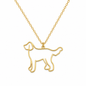Cadena con Pendiente de Perro de acero inoxidable oro