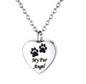 Joyería de acero inoxidable de Urna para cenizas de mascotas My Angels